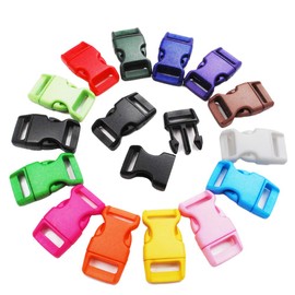 30 Pack Assorted Colors 5/8" Side Release Buckle Plastic Contoured Curved for Parachute 550 Cord Paracord Bracelet Outdoor Pets Strap Webbing Bag Backpack Sewing Accessories FLC103(Mix-s)