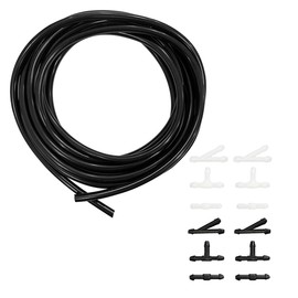 Windshield Washer Hose Kit, 4 Meter Windshield Washer Nozzle Fluid Hose with 12PCS Rubber Hose Connectors, Universal Car Wiper Hose Tubing Kit, Suitable for Connecting Car Water Pumps and Nozzle