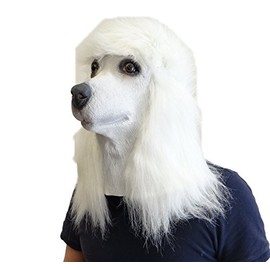 Rubber Johnnies TM Pink White and Black Poodle Masks Latex Dog fancy Dress Costumes