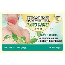 GT Throat Ease Comfort Tea, 1.13 Ounce Box (16 Tea Bags)