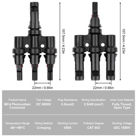 URAQT T-type solar plug, solar panel cable connector (1Y3)