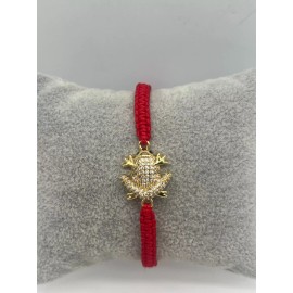 Animal Red String Cubic Zirconia Animal Frog Macrame Bracelet