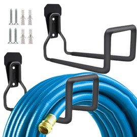 BamLue 2-Pack Garden Hose Hanger, Heavy Duty Water Tube Holder Wall Mounted, Durable Garage Rack Hook for Outside Yard, Metal Stand for Water Hose, Extension Cords, Hose Reel, Pocket Hose, Magic Hose