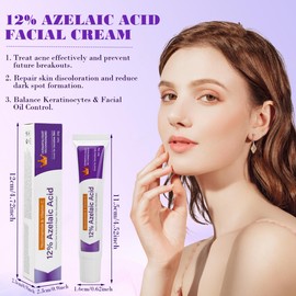 12% Azelaic Acid Serum, Azelainsäure Gesichtsserum Hyaluronsäure, Serum Gegen Rötungen für Sensible Haut, Glow Skin, Gegen Rötungen, Aufgehellte Pickelmale Dunklen Flecken
