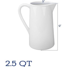 BIA Cordon Bleu Everyday Porcelain Straight-Sided Pitcher 2.5 qt., White