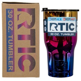 RTIC Tumbler, 30 oz, Flame, Insulated Travel Stainless Steel Mug, Hot Or Cold Drinks, with Splash Proof Lid