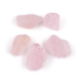 5pcs AA Natural Raw Pink Morganite Rough Rock Crystal Gemstone, Chakra Healing Energy Birthstone Crystal for Jewelry Making Supplies, Gift for her, DIY Crafts, Wholesale Bulk "Good Luck" Stone