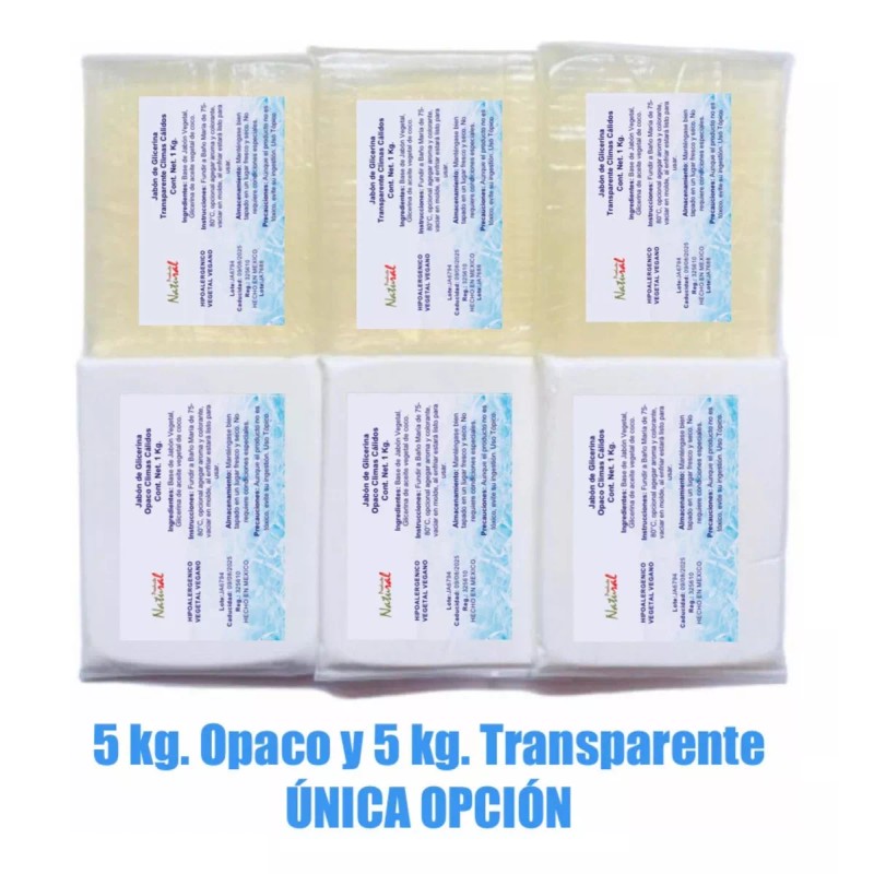 Productos Naturaly 10 Kg Jabon De Glicerina Climas Calidos Opaco