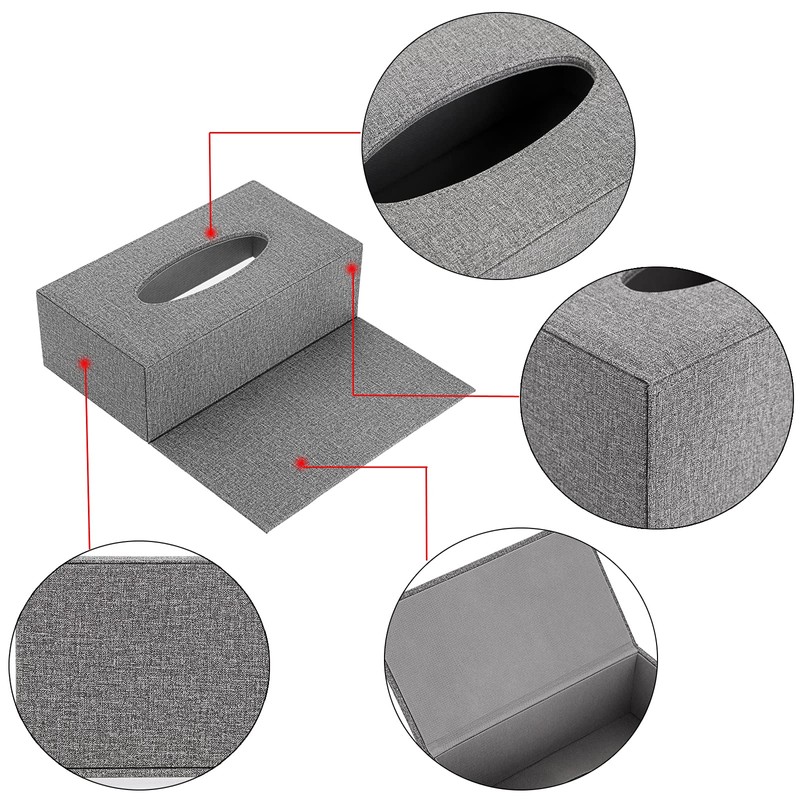 BTSKY Linen Household Office Rectangular Tissue Paper Holder Tissue Box
