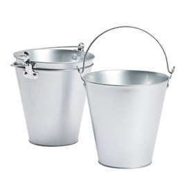 Juvale 3 Pack Galvanized Metal Ice Buckets for Parties, 7 Inch Tin Pails with Handles for Beer, Wine, Champagne, Home Decor, Table Centerpieces, Wedding Decorations, (100 Oz)