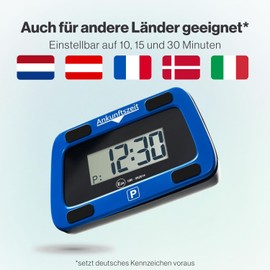 Parkwächter, Digital Parking Disc, Electronic Parking Meter, Automatic According to Road Code for the Car, Blue, 111 mm x 72 mm x 25 mm