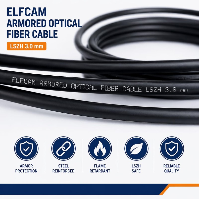 Elfcam® - 10m/32.8ft Outdoor and Indoor Shielded Armored Fiber Optic
