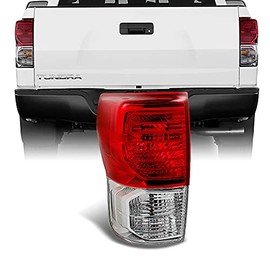AKKON - For Toyota Tundra Pickup Truck Red Clear Tail Light Rear Brake Lamp Replacement Driver Left Side
