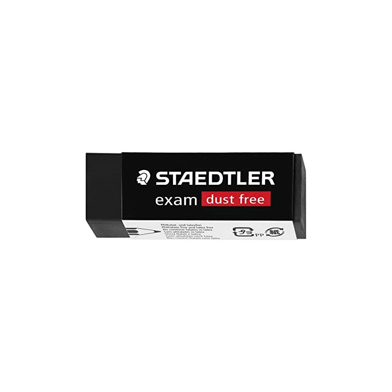Staedtler Exam Dust-free Eraser, Black (Pack of 2)
