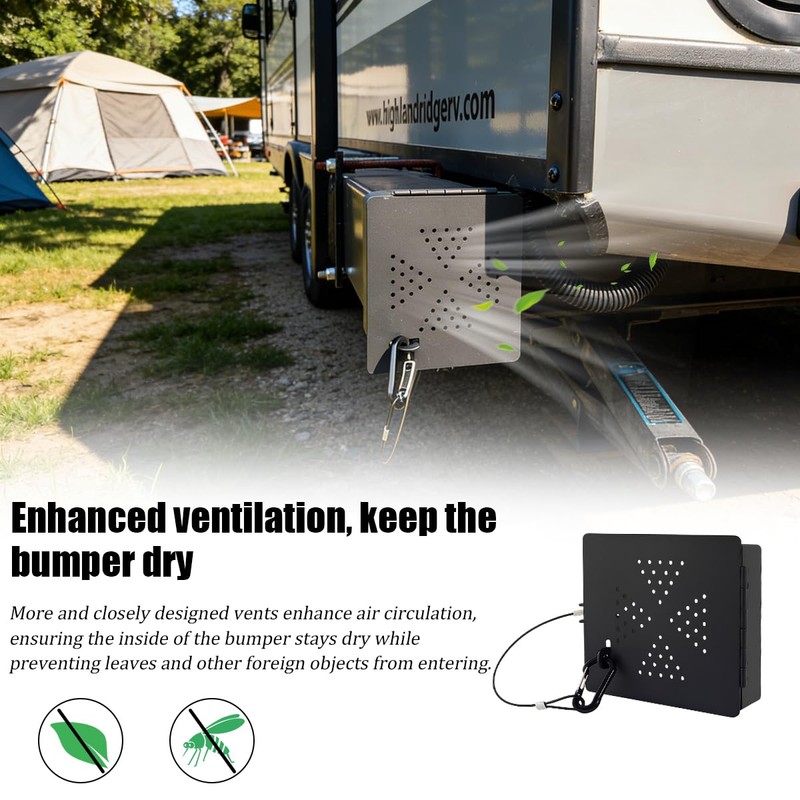 2PCS RV Bumper End Caps, 4-Inch Square Aluminum Camper Ventilated