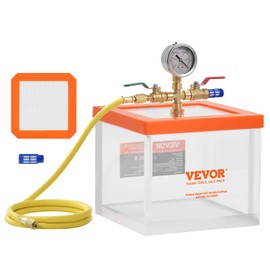 VEVOR 2 Gallon Vacuum Chamber, Upgraded Multipurpose Acrylic Vacuum Degassing Chamber, Transparent Vacuum Chamber, for Resin Degassing, Silica Gel Degassing