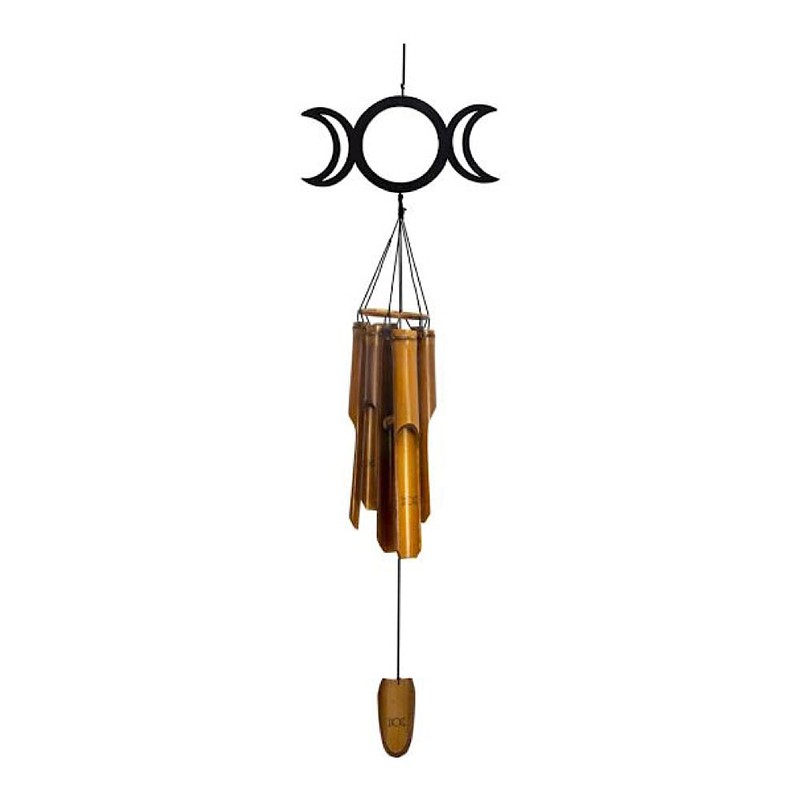 Bamboo Windchime with Triple Moon