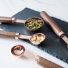 4Pcs/Set Stainless Steel Measuring Spoon Set Rose Gold with Wood