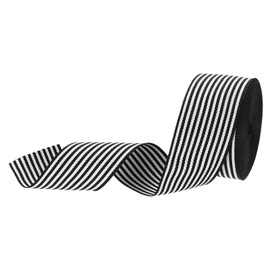 PATIKIL 1.6" Black and White Striped Grosgrain Ribbon, 10 Yard Polyester Fabric Stripe Craft Ribbon Double Faced Design for Bow Gift Wrapping DIY Making Christmas Decorations