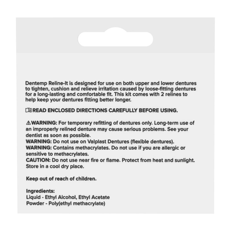 Dentemp Denture Reline Kit - Advanced Formula Reline It Denture