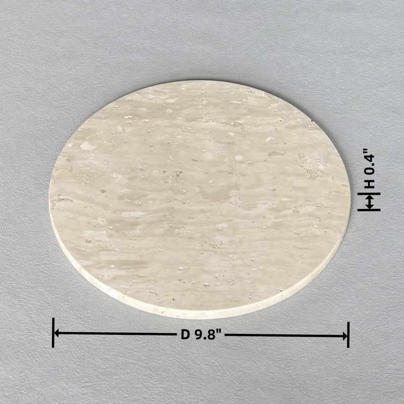 StonePlus Natural Round Marble Tray Matte Polishing Board Circular Plate