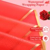 woric 25 Sheets Red Flower Bouquet Wrapping Paper Valentines Waterproof