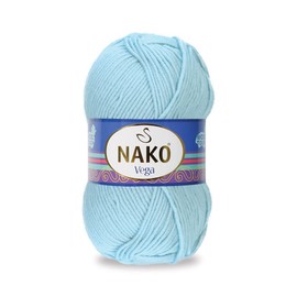 Nako Vega,Knitting Yarn,(4Balls) Each Skein(Ball) 3.53 Oz (100g),Knitting Yarn Suitable for General Use Pastel Blue 10640