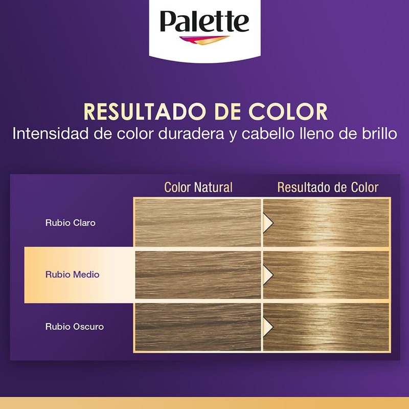Palette Tinte para cabello Color Creme Rubio Claro 8-0, 50