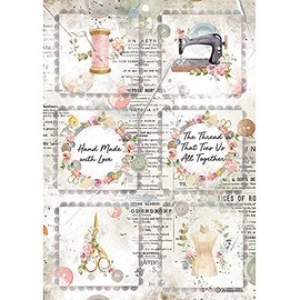 Stamperia - Rice Paper - Romantic Threads - Mini Cards