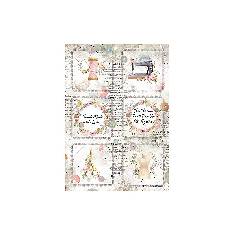 Stamperia - Rice Paper - Romantic Threads - Mini Cards