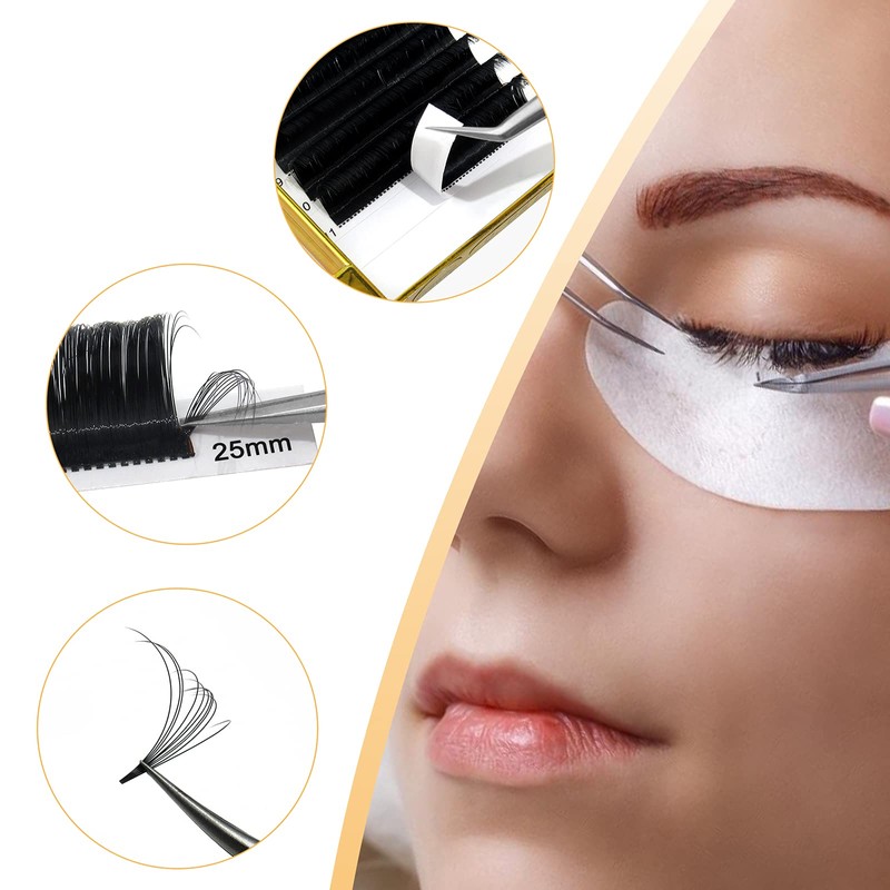 Fadlash 0.05-C - 10 mm Volume Eyelashes, Self-Fanning Eyelashes, 0.05