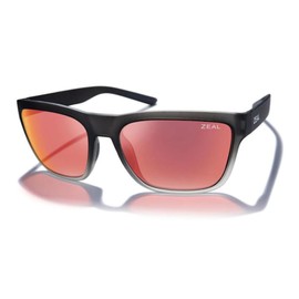 Zeal Optics - Kittredge - Rectangle Sunglasses for Men and Women - Plant-Based Ellume Polarized Sunglasses with Proflex Rubber - Matte Grey Jay Fade/Ellume Phoenix Mirror Lens