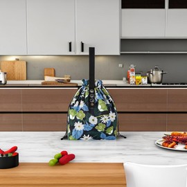 Lunch Bag，Drawstring Lunch Bag，Small Lunch Bag，Insulated Lunch Bag，Lunch Tote Bag for Women (Daisy)