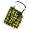Minimalistic Geometric Item - Black Yellow Circular Pattern Tote Bag