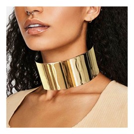 Barode African Collar Choker Necklace Gold Statement Chokers Bib Chunky Necklaces Jewelry for Women and Girls (Gold), free size, Metal