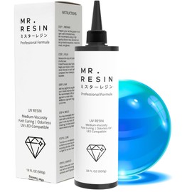 MR. RESIN UV Resin 500g Crystal Clear UV Epoxy Resin for Crafts, Jewelry Making, Keychains, Molds, Doming, Rock Painting - Fast Curing with UV Lamp, LED, and Sunlight 500 Grams