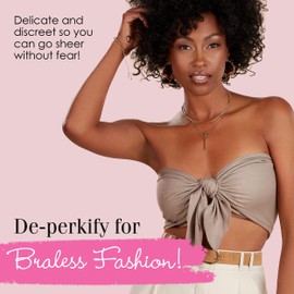 Hollywood Fashion Secrets Gentle No-Show, Hypoallergenic Reusable Concealers Dark Shade, (4 pairs/pack), 2-Pack