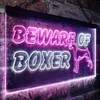 Beware of Boxer Dog Illuminated Dual Color LED Neon Sign