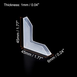 sourcing map PP Corner Protector L Shaped 45x6mm for Ceramic, Glass, Metal Sheets White Pack of 36