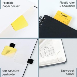 POPRUN Monthly Planner 2026-2027 (Large 8.5" x 10.5") 18 Months Calendar (Jan 2026 - Jun 2027) - 4 Pages per Month with Expense & Notes, Stair-like tabs, Leather Cover, Sunday Starts - Purple