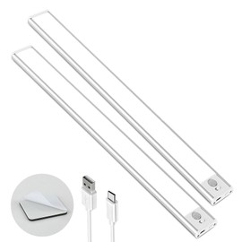 Japanese Premium Ultra Thin LED Light, Motion Sensor, Cabinet Light, 0.3 inches (0.9 cm), Ultra Thin, LED Motion Sensor Light, Magnetic Absorption, 3 Color Adjustment, Stepless Dimming, Easy