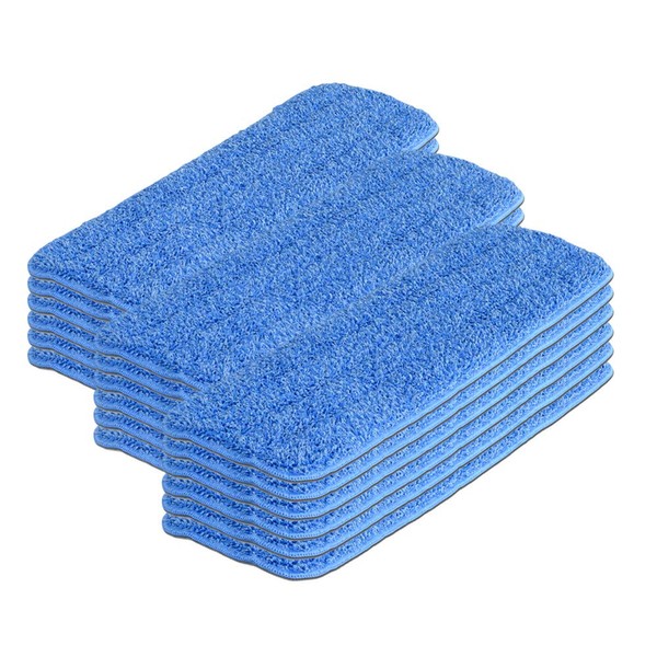 Microfiber Wholesale™ 20 inch Microfiber Mop Pads - Machine Washable, Reusable, Refills & Replacement Wet Mop Heads Compatible with Any Microfiber Flat Mop System (18 Pack)