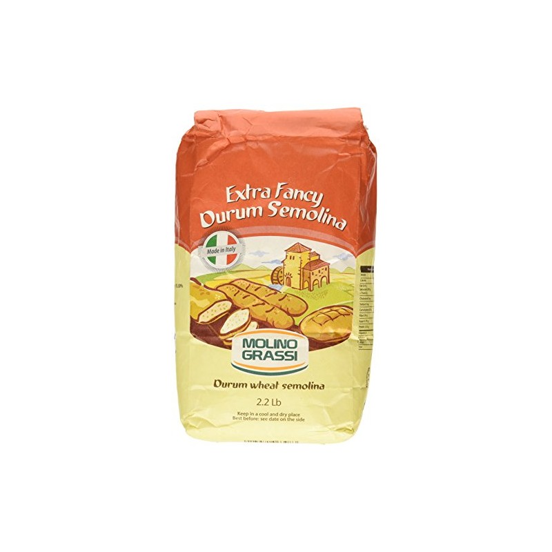 Molino Grassi Extra Fancy Durum Wheat Semolina Flour, 2.2 lbs