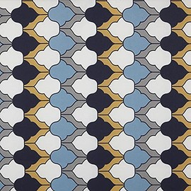 Fabric by the metre, digitally printed, half panama, 100% organic cotton, Oeko-Tex Standard 100, width 280 cm, length selectable from 50 in 50 cm, Arabian Nights - navy, blue, mustard