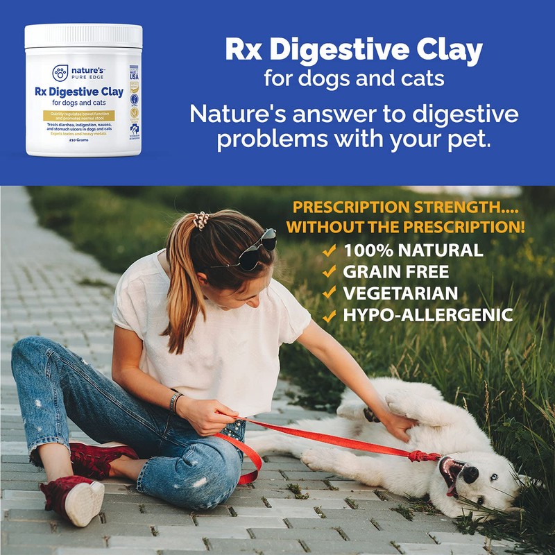 Clay Powder Anti Diarrhea for Dogs & Cats. Supports Gas