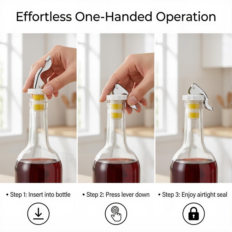 5 Pack Wine Bottle Stoppers for Glass Bottles, Soda Bottle
