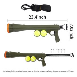 RSSLygaeonix Tennis Ball Launcher for Dogs, Launches 30+ ft, Green