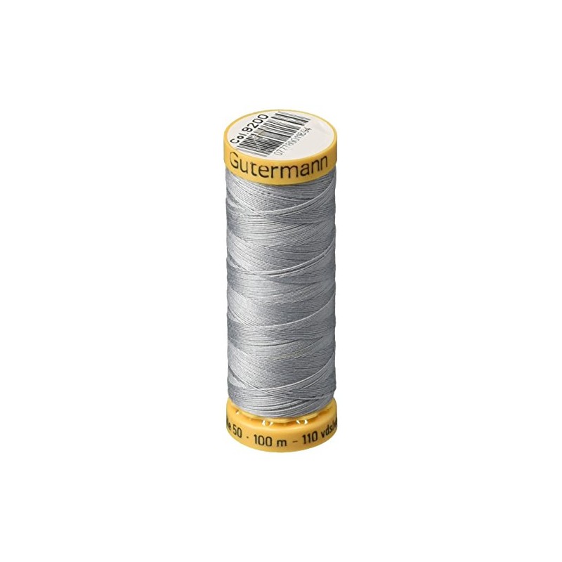 Gutermann Natural Cotton Thread 110 Yds: Silver Streak