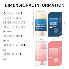 HOUSN 2pcs Anti-chapping Hand and Foot Cream, Moisturizing and Nourishing Foot Treatment Cream, Suitable for Dry and Chapped Feet Repair Care (Light Blue/Pink)