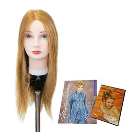 "Carmen" 26-28" Blonde 70% Human 30% Synthetic Hair Up-Do Cosmetology Mannequin Manikin Training Head
